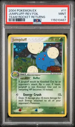 2004 POKEMON EX TEAM ROCKET RETURNS #11 JUMPLUFF-REVERSE FOIL PSA 9 - Image 1