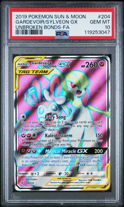 2019 POKEMON SUN & MOON UNBROKEN BONDS FULL ART/GARDEVOIR & SYLVEON GX PSA 10 - Image 1