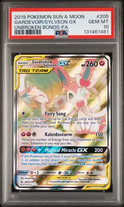 2019 POKEMON SUN & MOON UNBROKEN BONDS FULL ART/GARDEVOIR & SYLVEON GX PSA 10 - Image 1