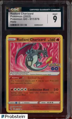 2022 Pokemon Go #011/078 Radiant Charizard Holo CGC 9 MINT - Image 1