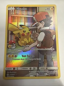 Pokemon Pikachu Cosmic Eclipse 241/236 Secret Rare SM Sun & Moon Full Art Holo - Image 1