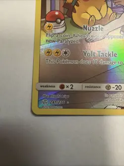 Pokemon Pikachu Cosmic Eclipse 241/236 Secret Rare SM Sun & Moon Full Art Holo - Image 2