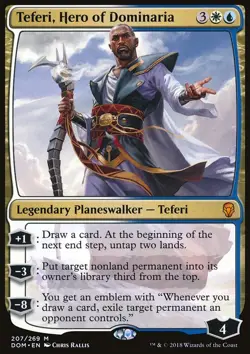 MTG Magic the Gathering Teferi, Hero of Dominaria (207/296) Dominaria LP - Image 1