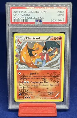 PSA 9 MINT Charizard Generations Radiant Collection 2016 XY Holo Pokemon RC5 - Image 1