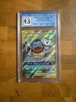 2019 Pokemon Blastoise & Piplup GX Cosmic Eclipse #215/236 CGC Gem Mint 9.5 - Image 1