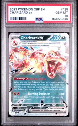 Pokemon Card PSA 10 Charizard ex 125/197 Obsidian Flames OBF Holo Rare 2023 #2 - Image 1
