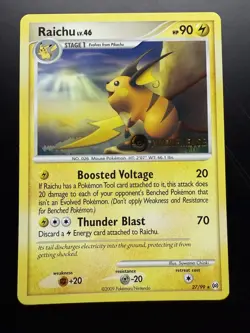 Pokemon TCG - Raichu Prerelease Stamp Promo Platinum Arceus Set 27/99 - Image 1