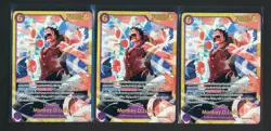 Lot of (3) Monkey.D.Luffy EB02-061 (SEC) ONE PIECE The Best vol.2 PRB02 Playset - Image 1