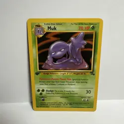 Muk 28/62 Pokemon Card TCG 1st Edition Fossil Regular Non-Holo LP+++ - Image 1