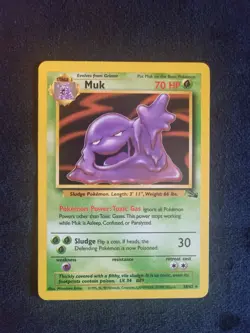 Rare Muk 28/62 LP EX Fossil set Wotc vintage Pokemon Card Wizards tcg lot - Image 1