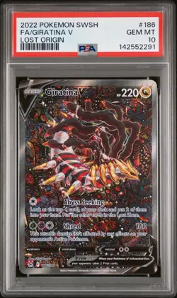 2022 POKEMON SWORD & SHIELD LOST ORIGIN #186 FULL ART/GIRATINA V PSA 10 - Image 1