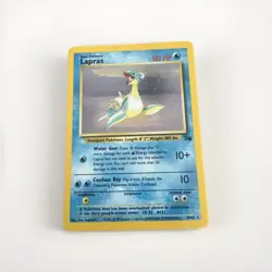 Pokemon Lapras Fossil Holo Rare Card 10/62 Vintage 1999 - Image 1