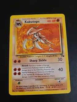 Kabutops - 24/62 - Pokemon Fossil Unlimited Rare Card WOTC Vintage LP - Image 1