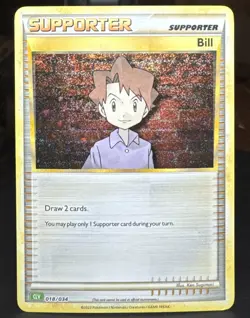 Pokemon TCG Bill (CLV) 018/034 Trading Card Game Classic Holo Trainer Card - Image 1