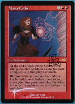Mana Cache FOIL Nemesis NM Red Rare SIGNED MAGIC MTG CARD (ID# 404087) ABUGames - Image 1