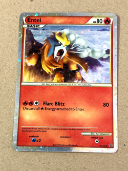 Entei HGSS20 - Shiny Black Star Promo Holo - Pokemon Card - MP with SWIRL Card - Image 1