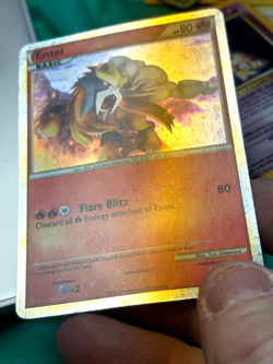 Entei HGSS20 - Shiny Black Star Promo Holo - Pokemon Card - MP with SWIRL Card - Image 3