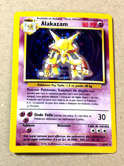 Alakazam 1/102 Pokemon Base Set Holo Rare TCG NM-NM+ Card - Image 1