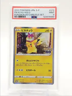PIKACHU 2022 POKEMON JPN GO CARD FILE SET PROMO A 272/S-P PSA 9 Q0004 - Image 1