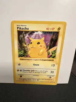 Shadowless Red Cheeks Pikachu 58/102 Base Set Pokemon Card Rare LP - Image 1