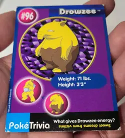 Vintage Rare 1999 Drowzee PokeTrivia Mewtwo Strikes Back Movie BK Pokemon Card - Image 1