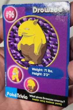 Vintage Rare 1999 Drowzee PokeTrivia Mewtwo Strikes Back Movie BK Pokemon Card - Image 4