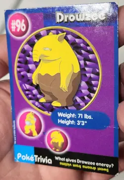 Vintage Rare 1999 Drowzee PokeTrivia Mewtwo Strikes Back Movie BK Pokemon Card - Image 5