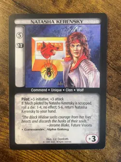 Battletech CCG TCG Card Game Rare Limited Ed Natasha Kerensky - Image 1