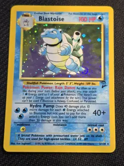 Pokemon TCG Blastoise Holo Unlimited Rare Card 2/130 Base Set 2 W/ Swirl! - Image 1