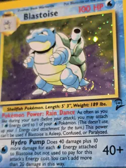 Pokemon TCG Blastoise Holo Unlimited Rare Card 2/130 Base Set 2 W/ Swirl! - Image 3