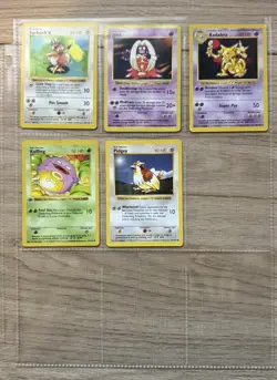 5 Base Set (Shadowless) Regular Pokemon Cards- 1 First Edition Card - Image 1