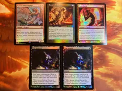 MTG 5 x Foil Card Lot Mixed Sets Near-Mint!! - Image 1