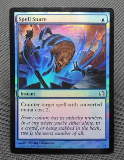 MTG FOIL Spell Snare- DAMAGED -Modern Masters Magic the Gathering Card # 064 - Image 1
