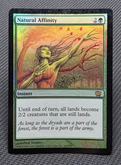 MTG FOIL Natural Affinity- DAMAGED -8th Edition Magic the Gathering Card # 269 - Image 1