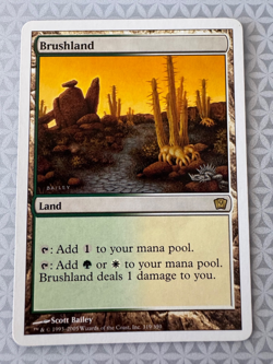 Magic The Gathering 9th Edition Brushland #319/350 MTG Rare LP - Image 1