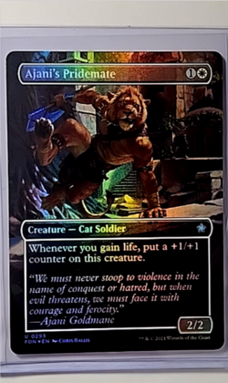 MTG Magic The Gathering FDN Foundations Borderless Foil #293 Ajani's Pridemate - Image 1