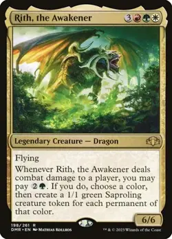 MTG Magic the Gathering Rith, the Awakener (198/520) Dominaria Remastered NM - Image 1