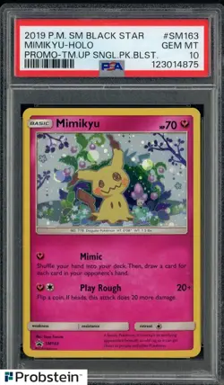 2019 POKEMON SM BLACK STAR PROMO #SM163 MIMIKYU-HOLO PROMO-TM.UP PSA 10 #2 - Image 1