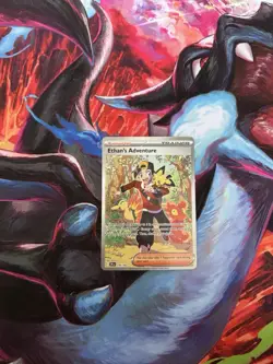 Pokemon TCG Destined Rivals Ethan's Adventure Full Art Trainer Card 236/182 Sir - Image 1