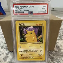Pokemon 1999 Base Set Pikachu Yellow Cheeks PSA 9 #58/102 Regular English TCG - Image 1