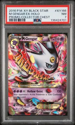 2016 POKEMON XY BLACK STAR PROMO COLLECTOR CHEST #XY166 M GENGAR EX PSA 7 - Image 1
