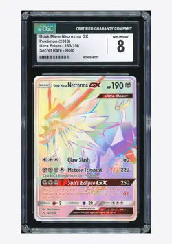 Pokemon CGC 8 Dusk Mane Necrozma GX Secret Rare 2018 163/156 Ultra Prism ENG - Image 1