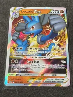 Lucario VSTAR SWSH214 NM Full Art Promo Rare Pokemon Card - Image 1