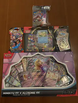 Pokemon Mimikyu Alcremie EX Premium Collection Box Mega Evolution Pack Bundle - Image 1