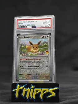 2025 Pokemon Day Eevee Reverse Cosmos Holo 074 GEM MINT PSA 10 *NEW CERT!* - Image 1