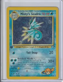 Pokemon Cards: Gym Heroes 1st Edition Rare Holo: Misty's Seadra 9/132 - Image 1