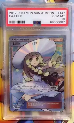 Pokemon PSA 10 Lillie Full Art From Sun & Moon Base - 147/149 - Image 1
