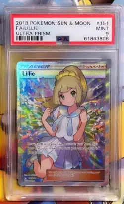 Pokemon PSA 9 Lillie Full Art From Ultra Prism - 151/156 - Image 1