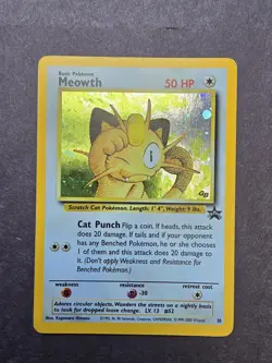 Pokemon TCG WOTC Meowth Black Star Promos Holo. 10 - Image 1