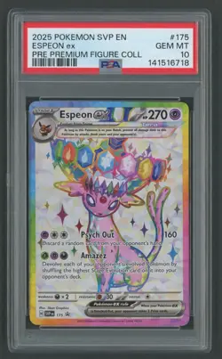 Pokemon Prismatic Evolutions - Espeon EX Figure Collection Promo 175 PSA GEM 10 - Image 1